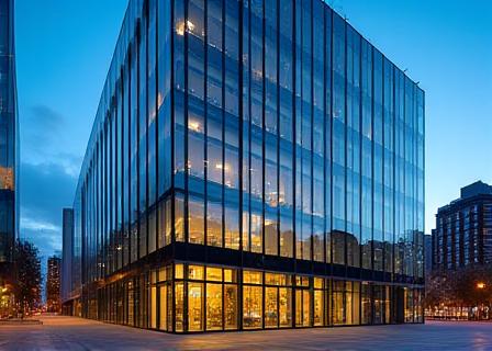 Modern sustainable office building exterior