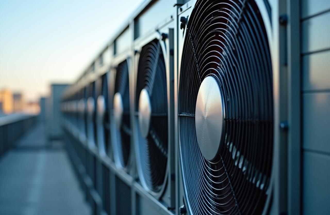 Close up of high-tech commercial chiller unit